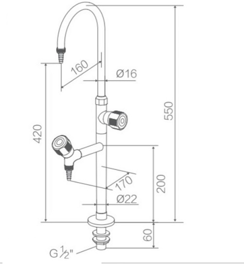 Thông Số Kĩ Thuật Vòi Rửa Hóa Chất Phòng Thí Nghiệm WJH1323
